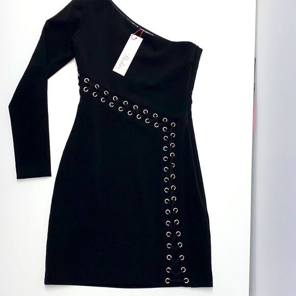 🔥PARKER BLACK WOMES sheath DRESS one shoulder sz Small New MSRP:$378.00 #1 - Picture 1 of 11
